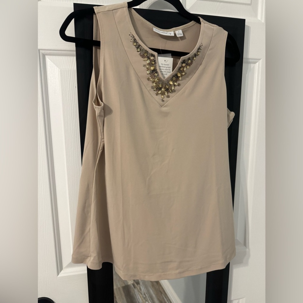 Susan Graver Jeweled Tank Blouse Small